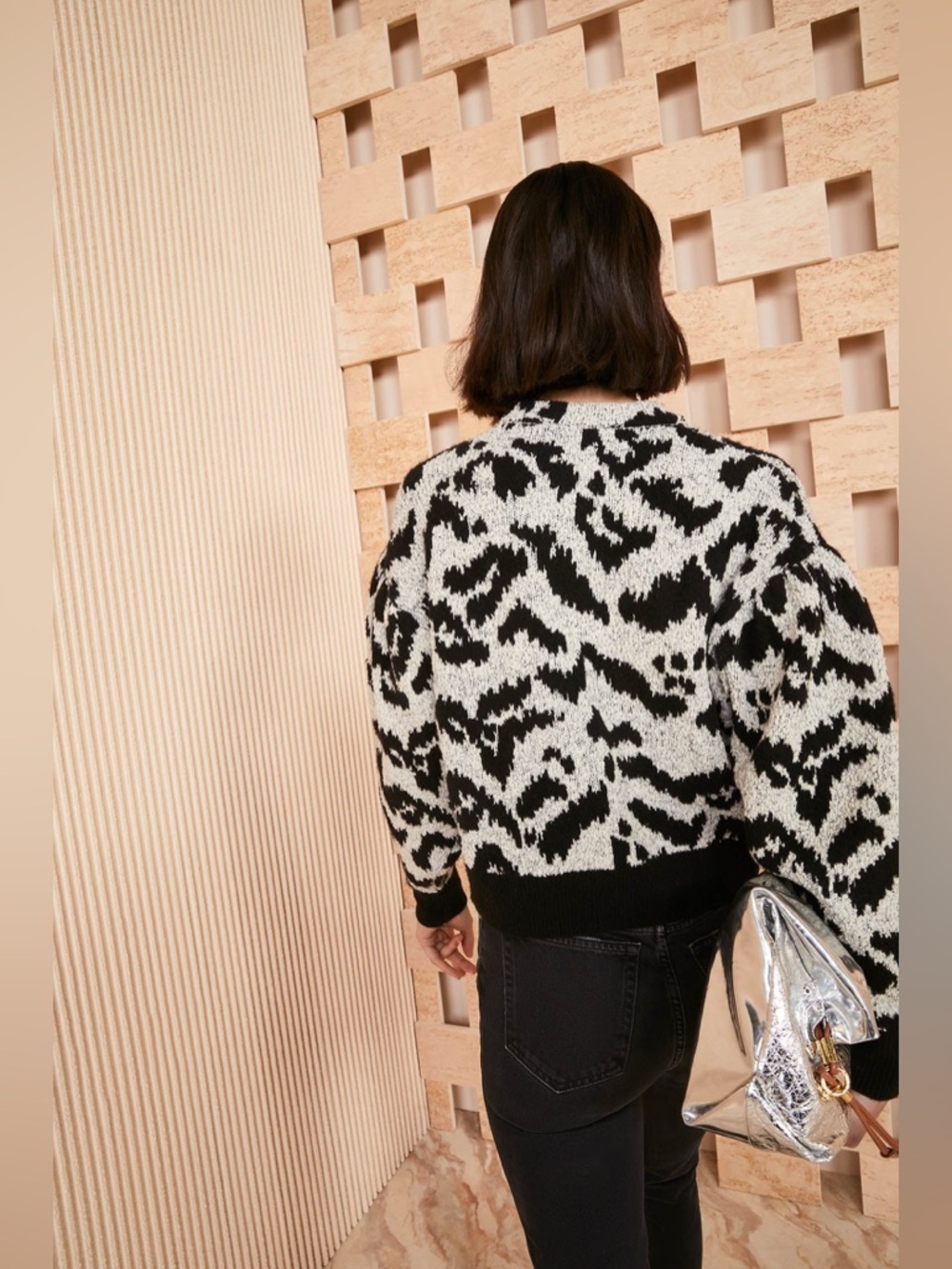Ulla Johnson Nalla Pullover Onyx Animal Print Sweater Small Wool Blend - Picture 3 of 9